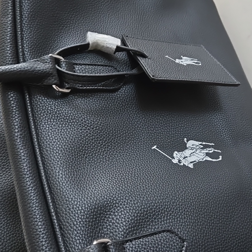 New Polo Ralph Lauren Black Duffel Bag Trvl Weeker Bag Strap & Luggage Tag - Picture 3 of 8